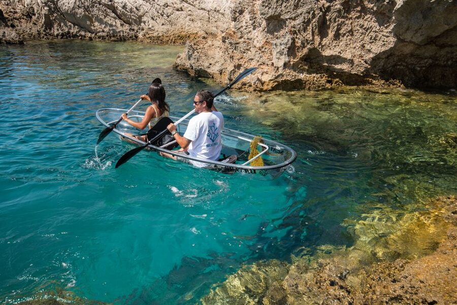 Arrábida: Guided Transparent Kayaking Tour - Galapinhos Beach: snorkeling and the swim reality check