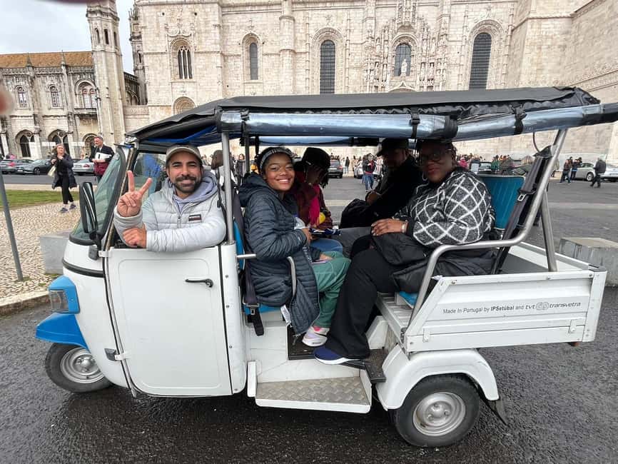 Discover beautiful Lisbon aboard a tuk tuk - City Center Highlights: Pink Street, Santa Justa, Chiado, and Bairro Alto