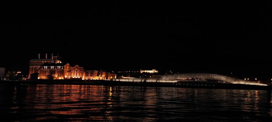 Lisbon: City Boat Cruise Daytime/Sunset/Night with Champagne - Back toward Belém: Belém Tower and Champalimaud Lisbon Foundation