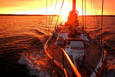 Daylight or Sunset on a Vintage Sailboat