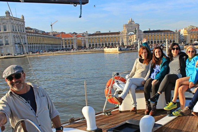 Lisbon: Daylight or Sunset on a Vintage Sailboat - Passing the Christ the King Viewpoint: A Lisbon Icon at River Distance