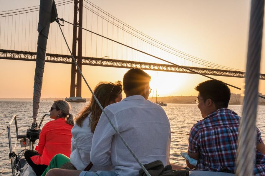 Lisbon: Daytime/Sunset/Night City Sailboat Tour with Drink - MAAT, Ajuda, and Cordoaria: where Lisbon mixes old stone with modern curves