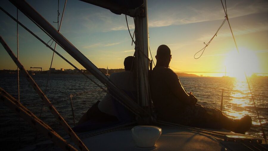 Lisbon: Enjoy a Sunset or Night Tagus River Sailboat Cruise - Belém Tower from the deck, not from a crowded viewpoint