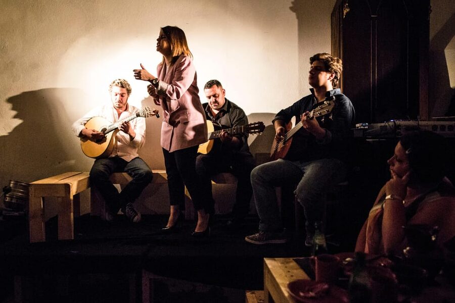 Lisbon : Food & Fado Tour - Stop 1: A Portuguese delicatessen start, with wine pairings