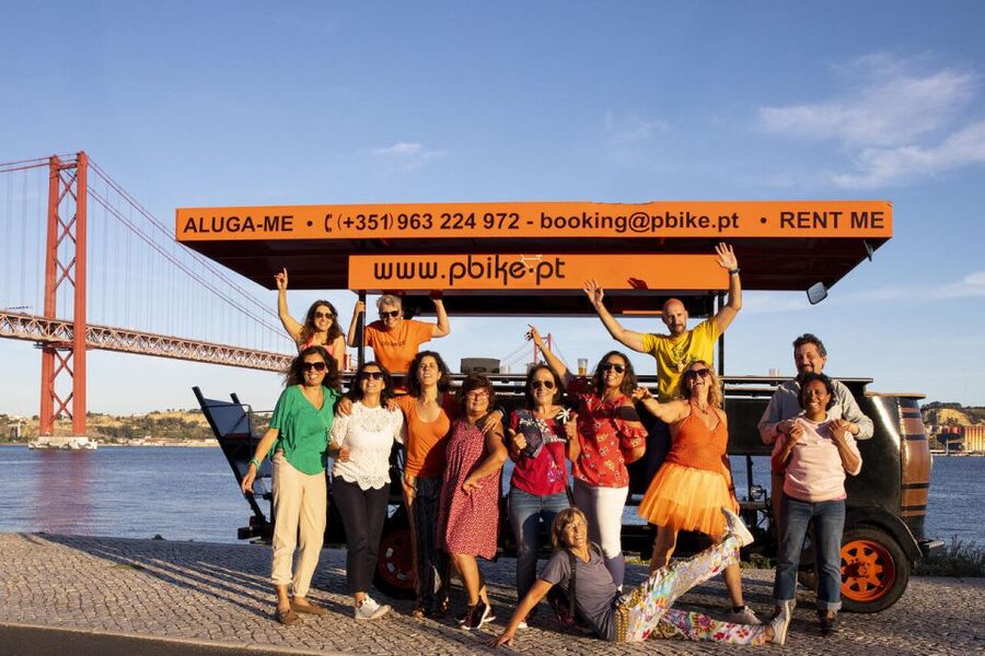 Lisbon: Fun Beer Bike by the Seafront - Belem Tower, Monument of Discoveries, and MAAT on the way back