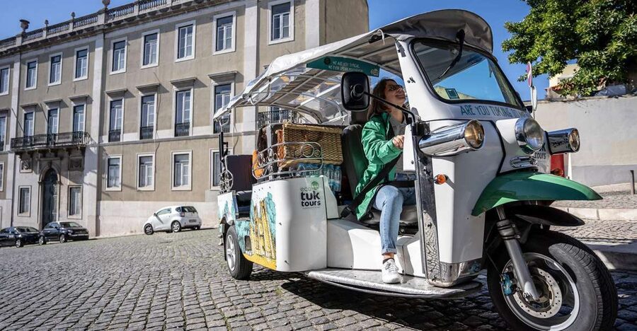 Lisbon: Guided Tuk-Tuk Tour Along the Historic Tram Line 28 - Chiado Square and the style-and-culture lane