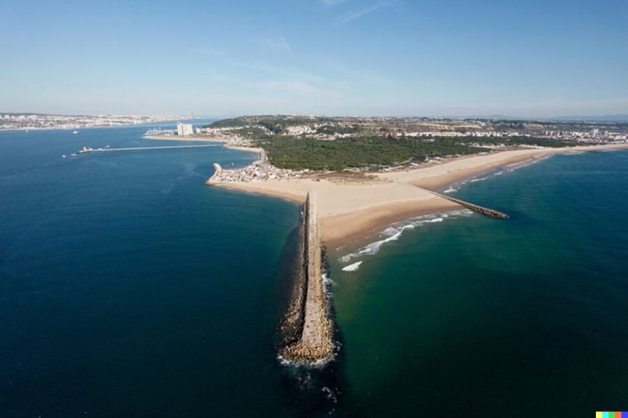 Lisbon: Sightseeing Helicopter Tour Over Belem and Caparica - Departing Lisbon, first views from the Robinson 44