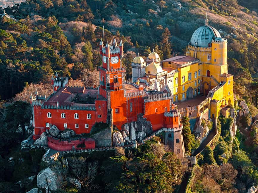 The painted towers of Pena Palace above Sintra
