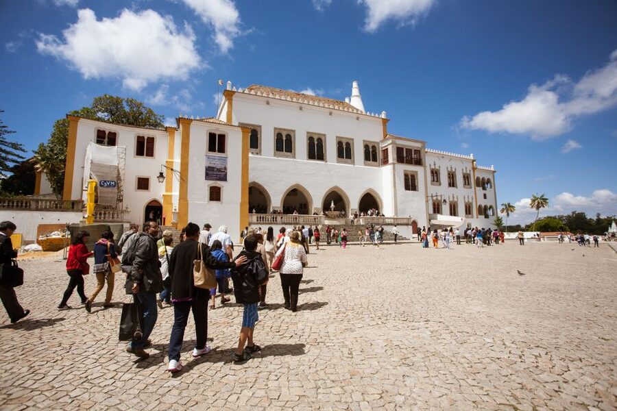Sintra: National Palace and Gardens Skip-the-Line Ticket - The Manueline and Mudejar courtyards, blue tiles, and water features